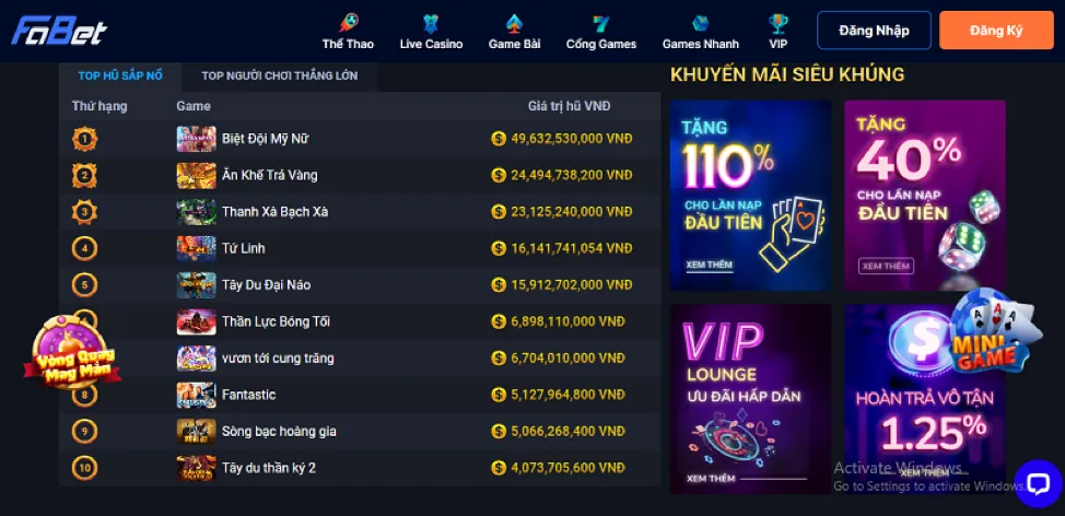 Ưu đãi chào mừng 7777x game